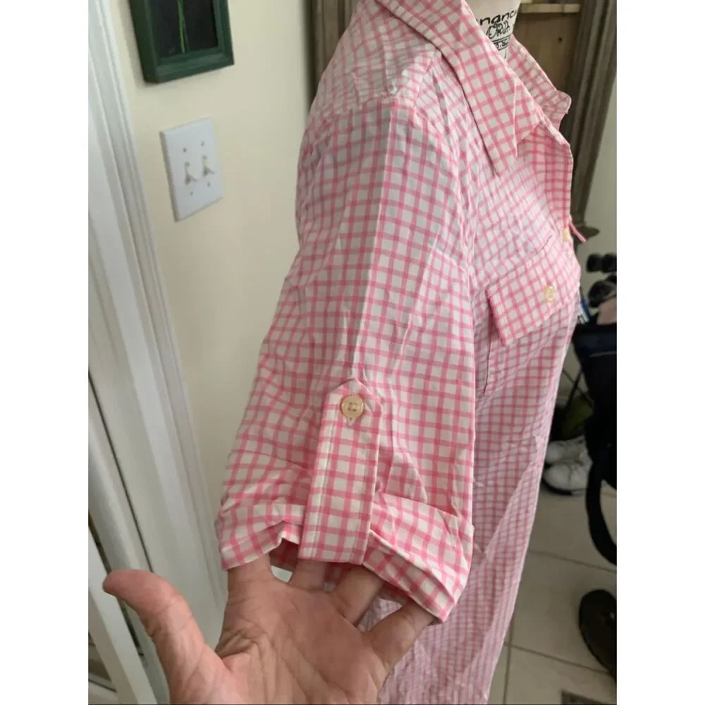 Peter Millar Pink Gingham Shirt Checker Golf Dress - Picture 4 of 9